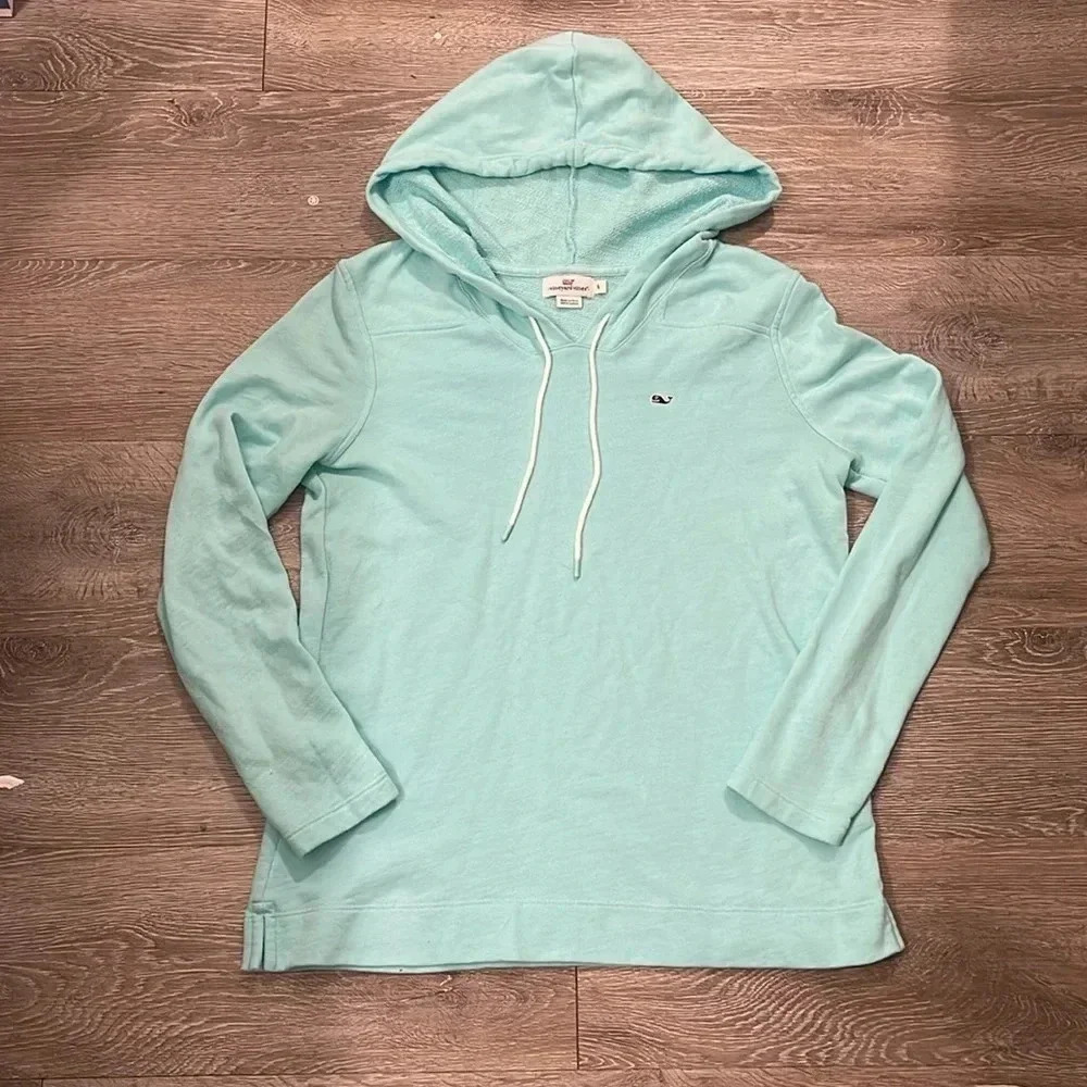 Vineyard vines light blue green hoodie size medium pullover sweatshirt